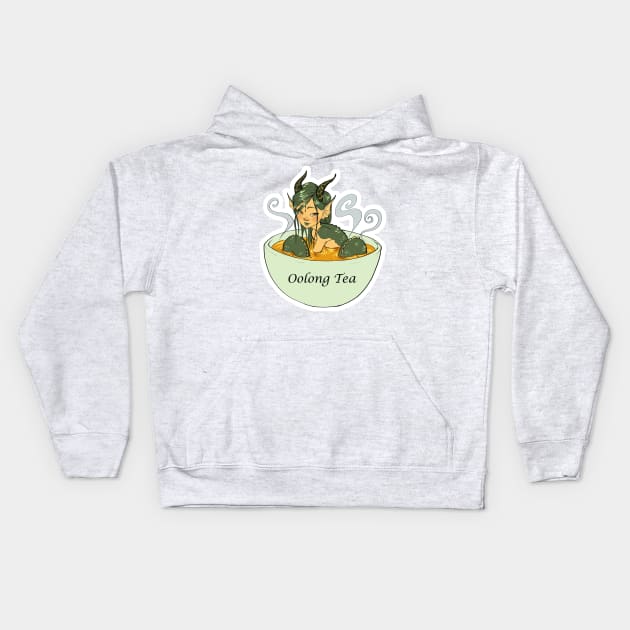 Oolong Tea Mermaid Kids Hoodie by TessRosenthal